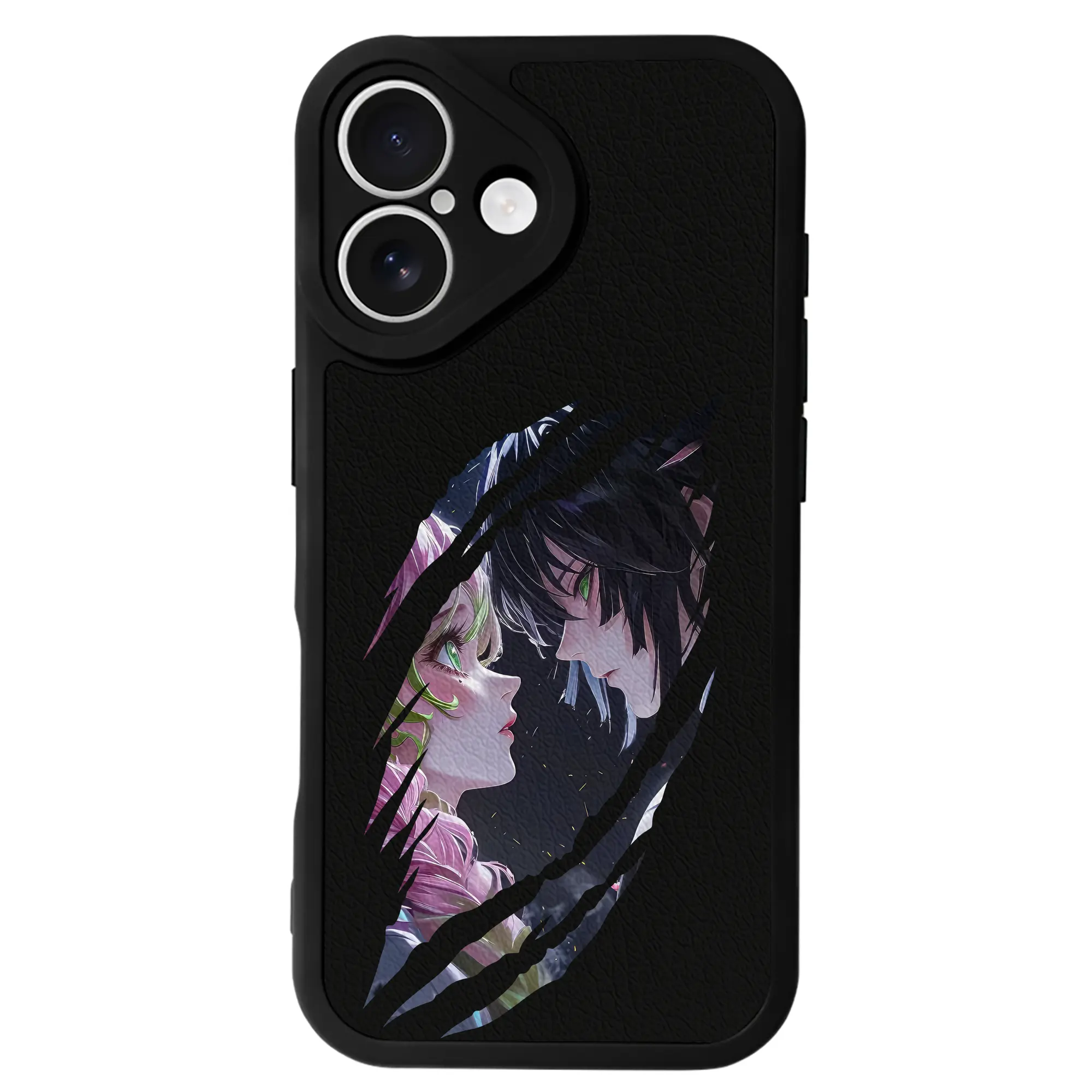 鬼滅の刃 グッズ,甘露寺 蜜璃 - IPhone 16シリーズ対応 ・ シリコンスマホケース ・ レザー調 ・ 高精度フィット ・ 耐衝撃 ・ ワイヤレス充電対応 ・ 精密カット